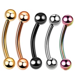 G23 Titanium Epoxy Curved Barbells Eyebrow Rings Piercing Curved Bar Banana Eyebrow Ear Cartilage Tragus Body Piercing Jewelry