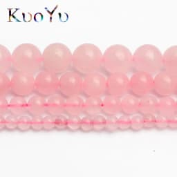 Natural Stone Beads Rose Quartzs Round Loose Beads 15" 4/6/8/10/12/14mm Pink Crystal For DIY Making Bracelet Necklace Jewelry