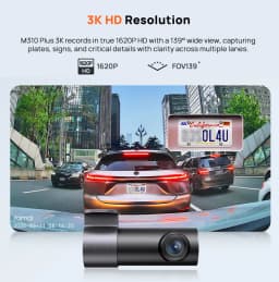 New 70mai Dash Cam M310 Plus 3K 1620P WDR Voice Control 139°FOV Car DVR 70mai M310 Plus 3K Car Recorder Parking Monitor