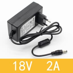 1PCS 18V 2A AC 100V-240V Converter Adapter DC 18V 2A 2000mA Power Supply EU Plug 5.5mm X 2.1-2.5mm