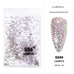 AB/Clear 1 Bag Nail Rhinestones Sizes SS3-SS12 1440 pcs Nail Art Decoration Flatback Glass Stones Shiny Gems DIY Gems