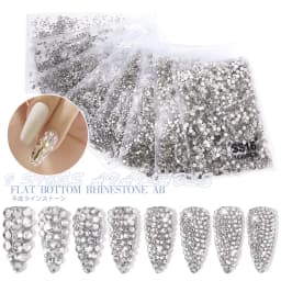 AB/Clear 1 Bag Nail Rhinestones Sizes SS3-SS12 1440 pcs Nail Art Decoration Flatback Glass Stones Shiny Gems DIY Gems