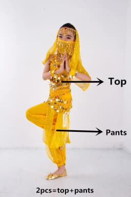 Children Belly Dancer Belt Pants Veil Accessories for Wings Kids Mask Bollywood Dress Girls Belly dance Costume Set 2-8Pieces
