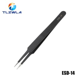 1PCS Anti-static ESD Stainless Steel Tweezers Maintenance Tools Industrial Precision Curved Straight Tweezers Repair Tools
