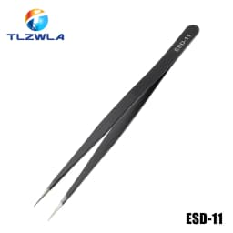 1PCS Anti-static ESD Stainless Steel Tweezers Maintenance Tools Industrial Precision Curved Straight Tweezers Repair Tools