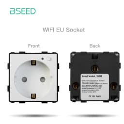 BSEED EU Standard Button Switch Part HDMI USB TV Internet Type-C Socket Function Parts With Glass Frame DIY Home Improvement