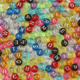 100/200/300/500PC Mixed White Letter Acrylic Beads Round Flat Alphabet Beads For Jewelry Making Handmade Diy Bracelet Necklace