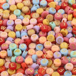 100/200/300/500PC Mixed White Letter Acrylic Beads Round Flat Alphabet Beads For Jewelry Making Handmade Diy Bracelet Necklace
