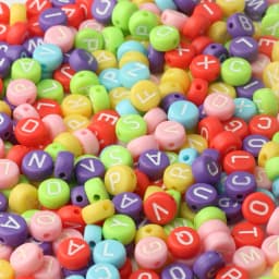 100/200/300/500PC Mixed White Letter Acrylic Beads Round Flat Alphabet Beads For Jewelry Making Handmade Diy Bracelet Necklace