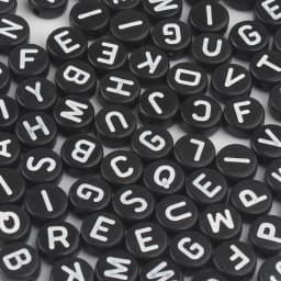 100/200/300/500PC Mixed White Letter Acrylic Beads Round Flat Alphabet Beads For Jewelry Making Handmade Diy Bracelet Necklace