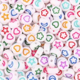 100/200/300/500PC Mixed White Letter Acrylic Beads Round Flat Alphabet Beads For Jewelry Making Handmade Diy Bracelet Necklace