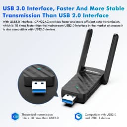 COMFAST 1200M MT7612U USB WiFi Dual Band 5G/ 2.4G Wifi Adapter Antenna Dongle LAN Adaptador Windows /Linux Desktop/Laptop/PC