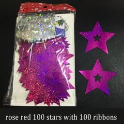 100pcs Bling Shiny Star Paperboard Cards Balloons Pendant Ribbon Wedding Balloon Decoration Party ballon accessiories Supplies