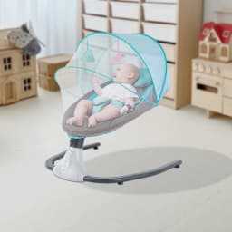 Electric Baby Swings for Infants to Toddler,Rocking Bedside Sleeper w/Wheels Travel Bag Music Speake for Newborn Boys and Girls