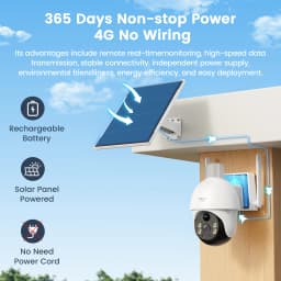 8MP 2K HD solar camera PTZ outdoor night vision security 4G SIM network camera with solar panel charging iCSee human detection
