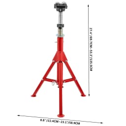 SucceBuy Pipe Holding Stand V-Head 1107A 1107C 1107 w/ 2/4 Ball Transfer Folding Tripod Pipeworking Supporting Clamped Tool