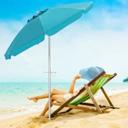 6.5FT Patio Beach Umbrella Sun Shade Tilt Aluminum Sports Portable W/Carry Bag