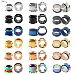 1pc 2mm-25mm Stainless Steel Ear Plugs Tunnels Rose Gold Color Screwed Earrings Expander Earlet Gauges Body Piercings Jewelry