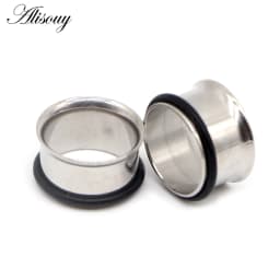 1pc 2mm-25mm Stainless Steel Ear Plugs Tunnels Rose Gold Color Screwed Earrings Expander Earlet Gauges Body Piercings Jewelry