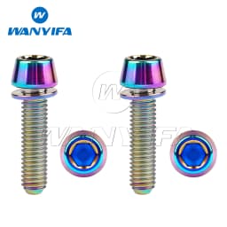 Wanyifa Titanium Bolt M5/M6x16 18 20 25mm Tapered Head with Washer Allen Key Screw for Bike Disc Break Calipe 4pcs