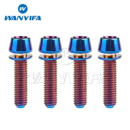 Wanyifa Titanium Bolt M5/M6x16 18 20 25mm Tapered Head with Washer Allen Key Screw for Bike Disc Break Calipe 4pcs