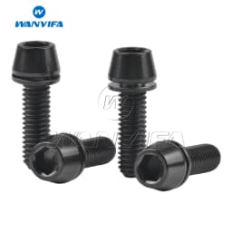 Wanyifa Titanium Bolt M5/M6x16 18 20 25mm Tapered Head with Washer Allen Key Screw for Bike Disc Break Calipe 4pcs