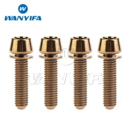 Wanyifa Titanium Bolt M5/M6x16 18 20 25mm Tapered Head with Washer Allen Key Screw for Bike Disc Break Calipe 4pcs