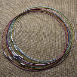 10pc/lot 1mm Stainless Steel Choker Necklace Wire Cord Rope with Brass Screw Clasp for DIY Jewelry Making Craft 45cm/18inch Z952
