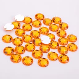 8mm/10mm/12mm/15mm Round Acrylic Flat Back Rhinestone 2 Holes sewing Rhinestone Crystal Beads For DIY Crafts 18 colors choose