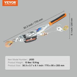 SucceBuy Come Along Winch 2/4/5 Ton Pulling Capacity Heavy Duty Ratchet Automotive Hoist Power Cable Puller for Vehicle Rescue