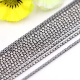 Crystal glass Rhinestone Chain with Colorful bottom sew on stone Cup Chain Gule on Rhinestone Trim DIY Accessories