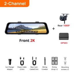 70mai Rearview Dash Cam S410 9.35" Mirror Display Front 2K Rear 1080P F1.55 Aperture Supercapacitor 24/7 Protection 70mai S410