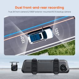 70mai Rearview Dash Cam S410 9.35" Mirror Display Front 2K Rear 1080P F1.55 Aperture Supercapacitor 24/7 Protection 70mai S410