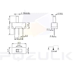 20PCS Toggle Switch SS12D00 DIP Slide Switch 3Pins SS12D00G3 The Power Switch Hand Shank 3MM