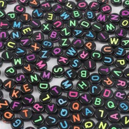 100pcs/lot Mixed English Letter Acrylic Beads Flat Heart Alphabet Number Beads for DIY Charms Bracelet Necklace Jewelry Making