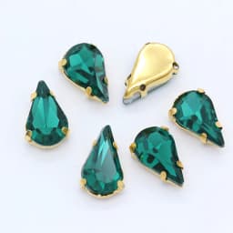 5x8mm 6x10mm 8x13mm 24-Colors Sew on Flat Water Drops Teardrop Crystal Rhinestones With Gold Claw Button Wedding Dress Bags Diy