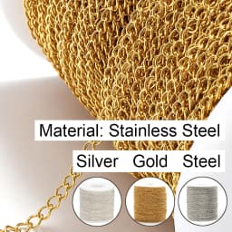 2meters Stainless Steel Extension Chain 2/3/4mm Gold Necklace Chains for Bracelet DIY Chain Accessories Jewelry Making Crafts