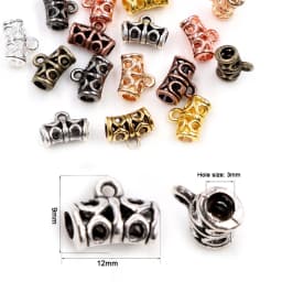 20pcs 12x9mm Beads Bails Pendants Jewelry Making DIY Necklace Silver Plated Gold Black Bails Pendants Charm Jewelry Supplies