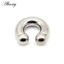 Alisouy 1pc Big Large Size Captive Bead Nose Ring Ear Plug Expander Guauge Male Genital BCR Hoop Earring Piercing Body Jewelry