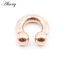 Alisouy 1pc Big Large Size Captive Bead Nose Ring Ear Plug Expander Guauge Male Genital BCR Hoop Earring Piercing Body Jewelry