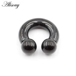 Alisouy 1pc Big Large Size Captive Bead Nose Ring Ear Plug Expander Guauge Male Genital BCR Hoop Earring Piercing Body Jewelry