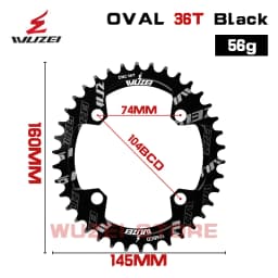 WUZEI 104BCD Round Shape Chainrings 30T 32T 34T 36T 38T 40T 42T 44T 46T 48T 50T 52T Narrow Wide Chain Wheel MTB Bicycle Parts