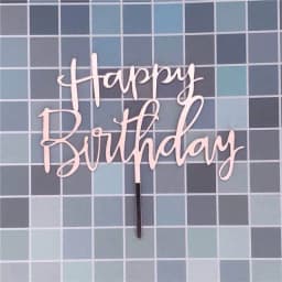 Gold Silver Happy Birthday Cake Toppers Acrylic Classic Birthday Cupcake Topper Dessert Decoration For Baby Shower Cake Supplies