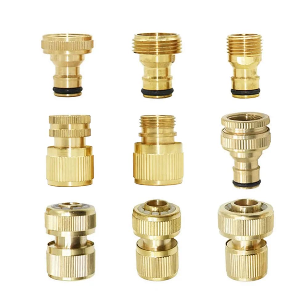 1/2" 3/4" 1" Thread Brass Quick Connector Garden Watering Adapter Drip Irrigation Copper Hose Quick Connector Fittings 1 Pcs