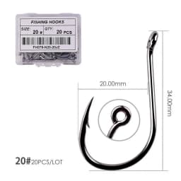 50pcs / 20pcs / Box Circle Carp Eyed Fishing Hook Size 2-22# Ring Eye Japan Fishhooks Fishing Hooks Single Jig Fish Hook Tackle