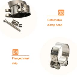 Sclmotos-Universal 26-63mm Stainless Steel Motorcycle Exhaust Hose Clamp Clip For Honda For Suzuki Slip-on Muffler Silencers