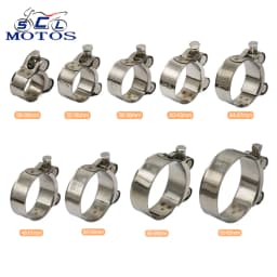Sclmotos-Universal 26-63mm Stainless Steel Motorcycle Exhaust Hose Clamp Clip For Honda For Suzuki Slip-on Muffler Silencers