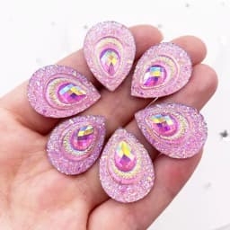 20pcs 18*25mm Drop AB Black Resin Peacock eye Flatback Rhinestone Ornament applique wedding DIY Scrapbook