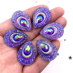 20pcs 18*25mm Drop AB Black Resin Peacock eye Flatback Rhinestone Ornament applique wedding DIY Scrapbook
