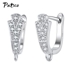 Wholesale 925 Sterling Silver Hook Earring DIY Accessories Crystal AAA Cubic Zirconia Handmade Earrings Jewelry Making Findings